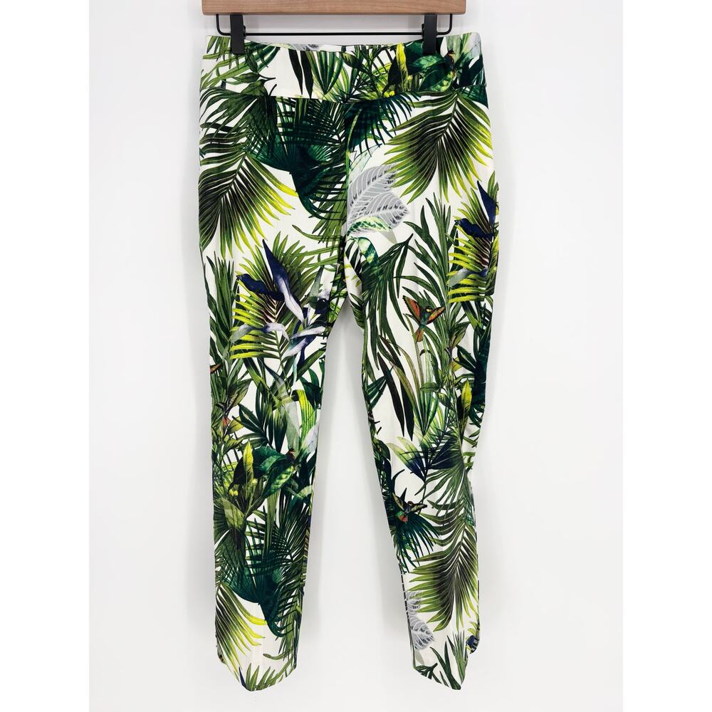 Soft Surroundings Hummingbird Tropical Plants Pullon Ankle Pants Size Petite M